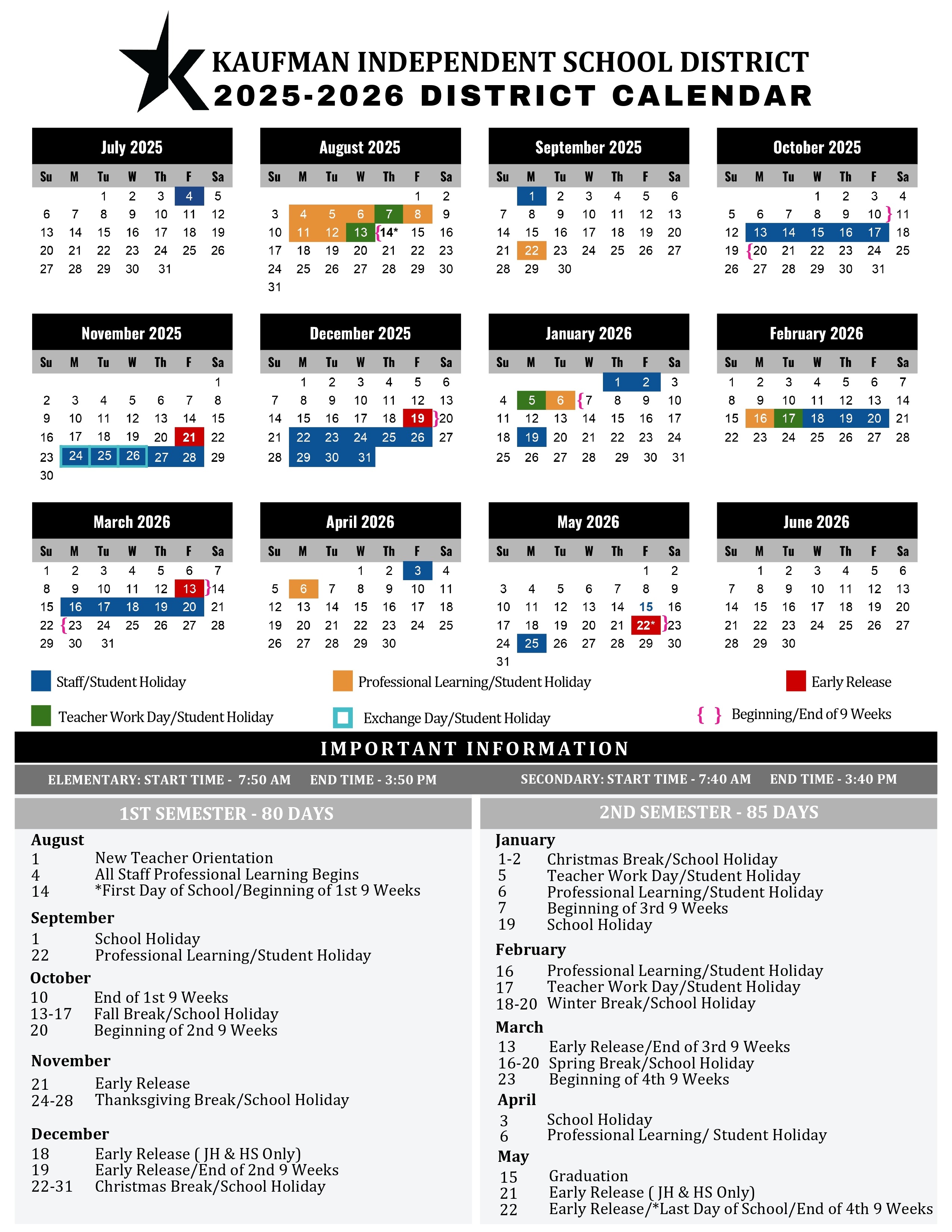 District Calendar