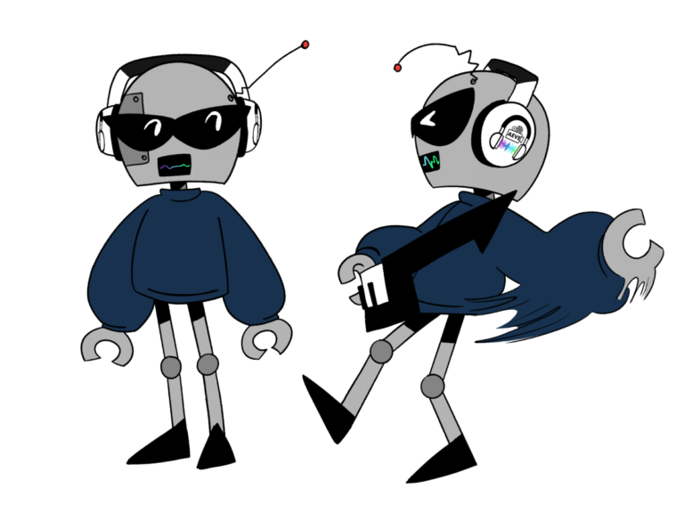 animal animation wearing headphones