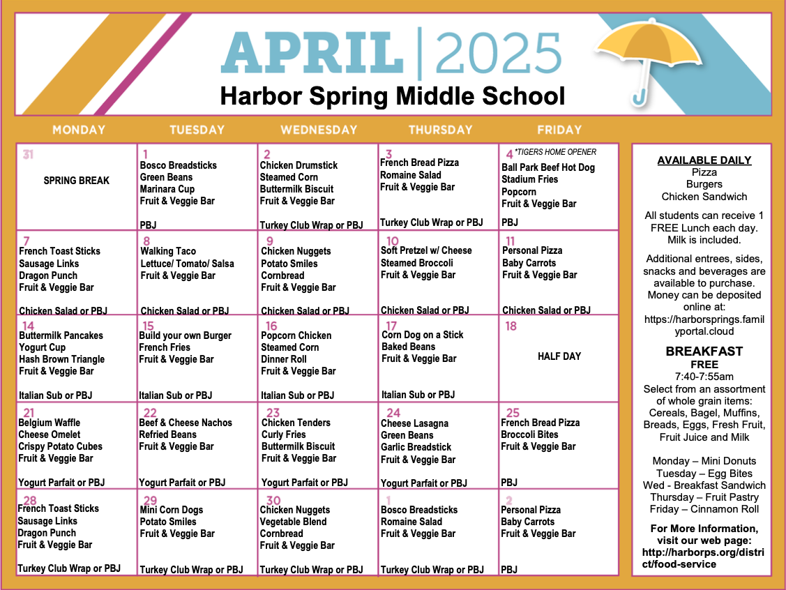 April menu