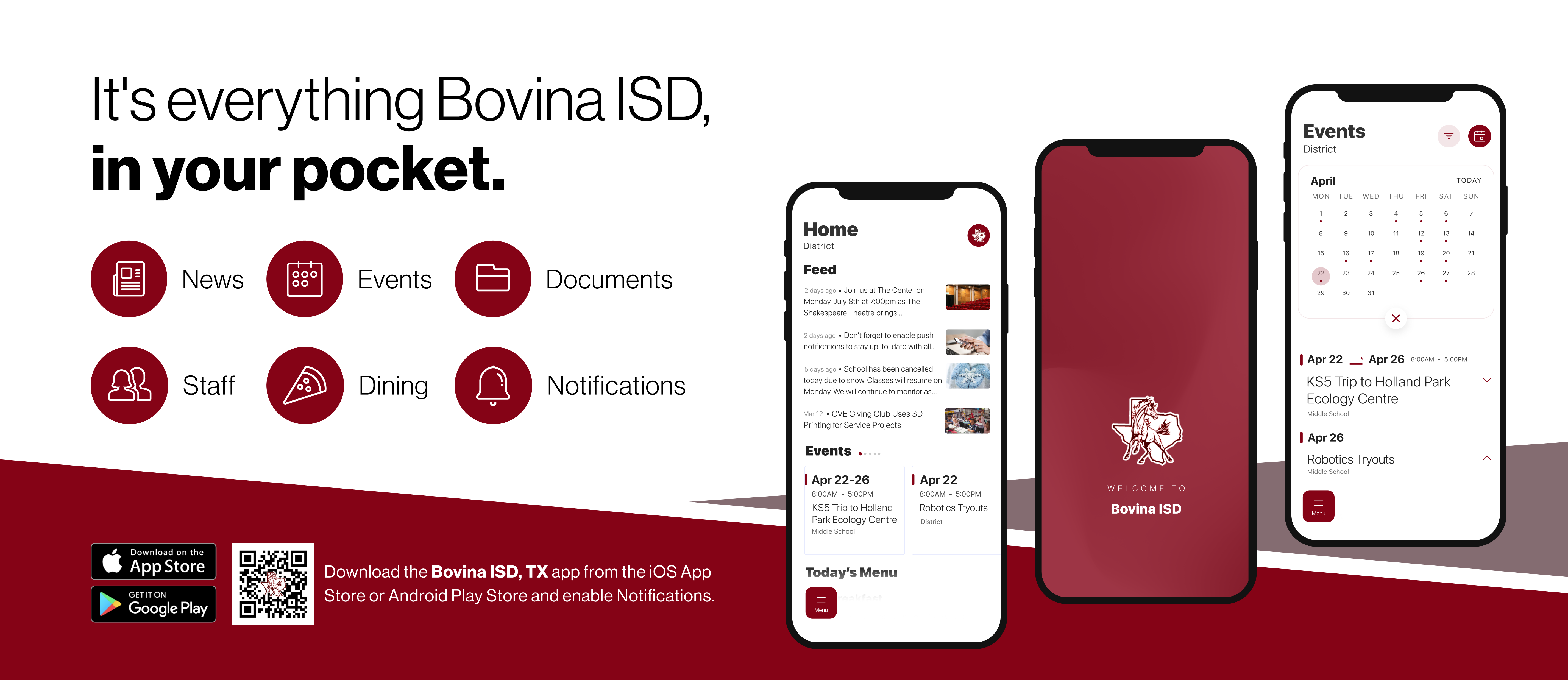 bovina isd marketing with app qr code