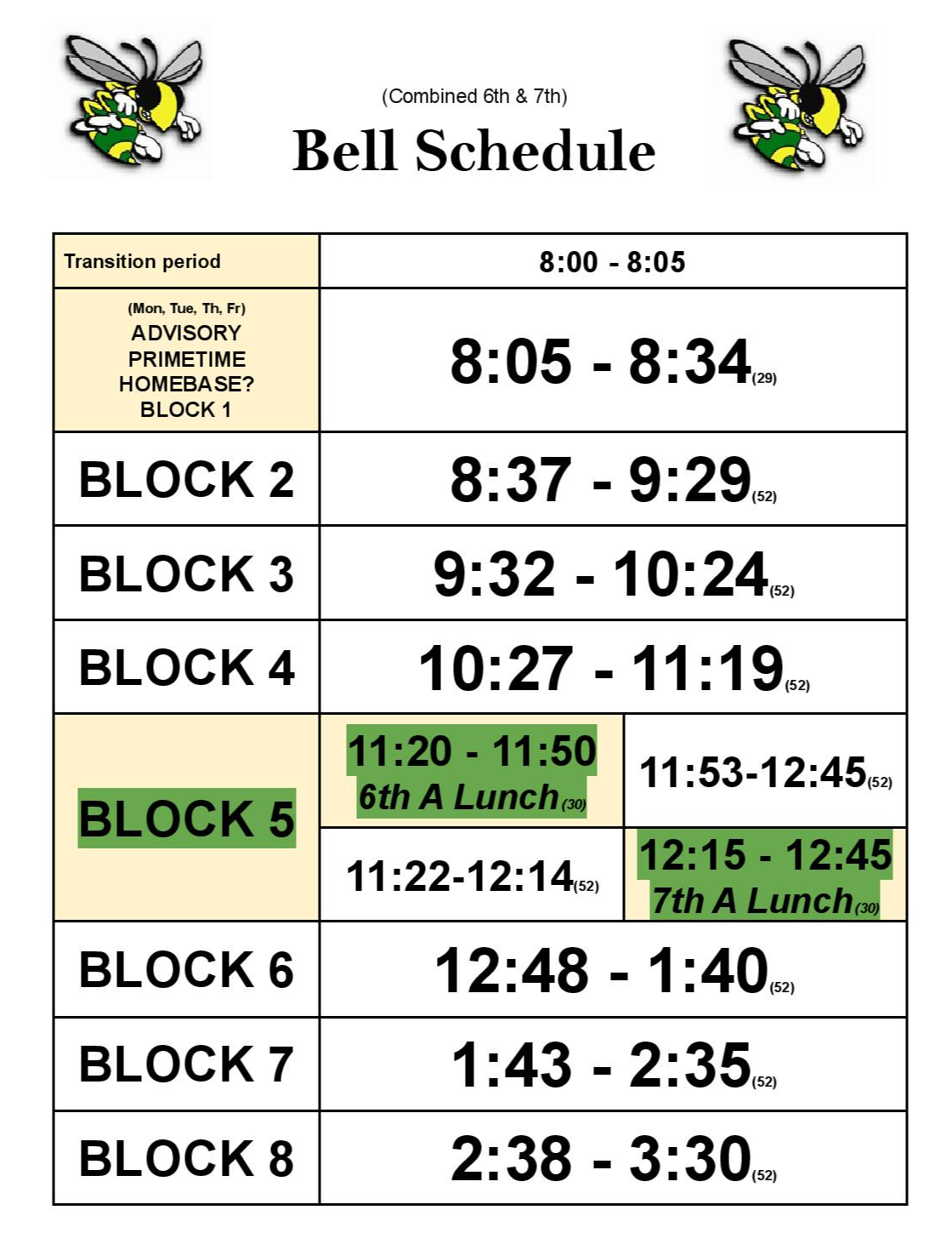 Jericho Middle School Bell Schedule