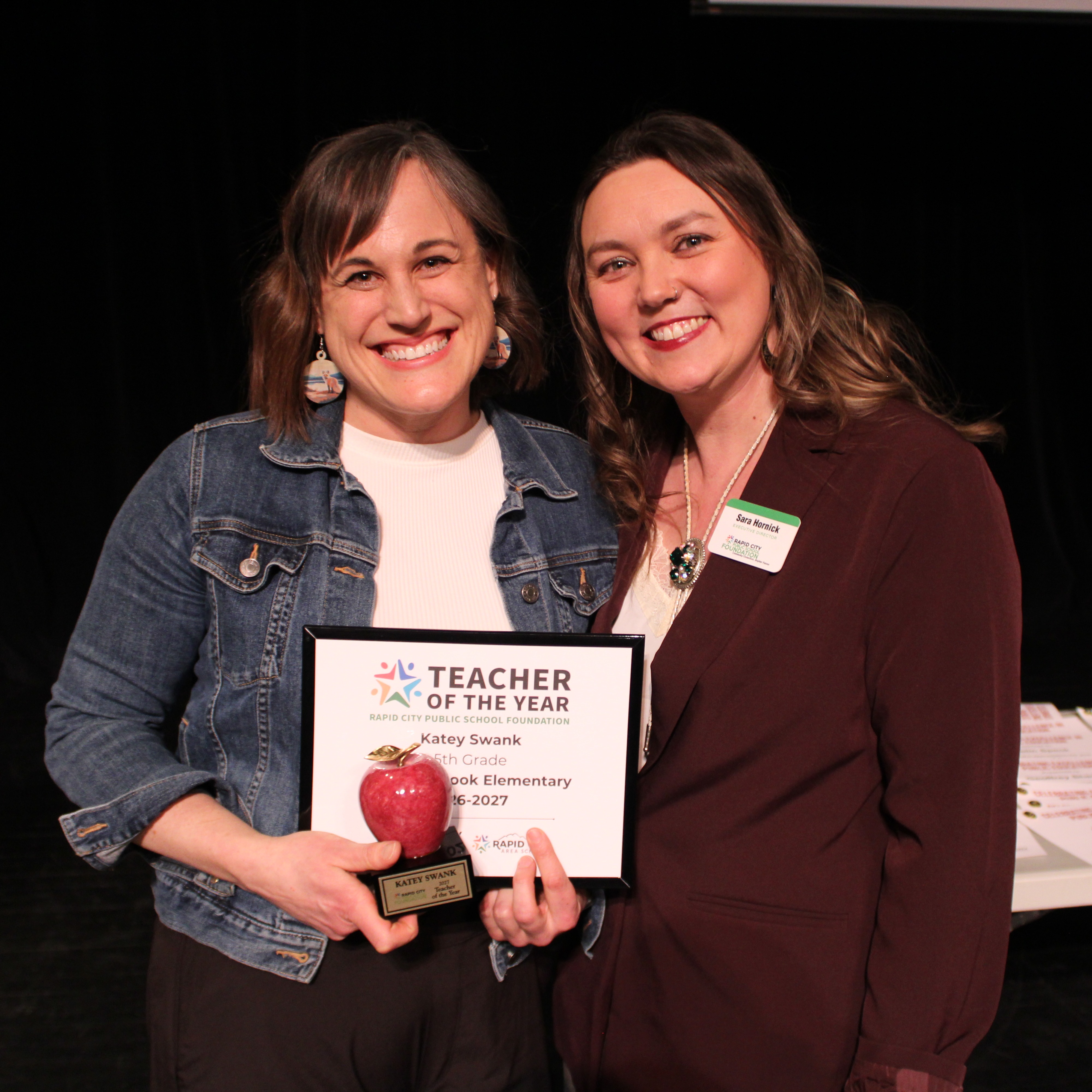 Teacher of the Year Katy Swank with Sara