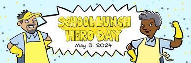 logo that says school lunch hero day