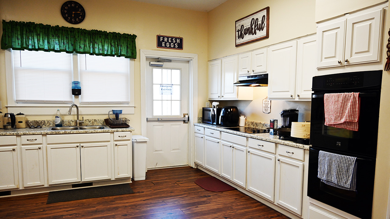 The kitchen at Abbeville residence hall