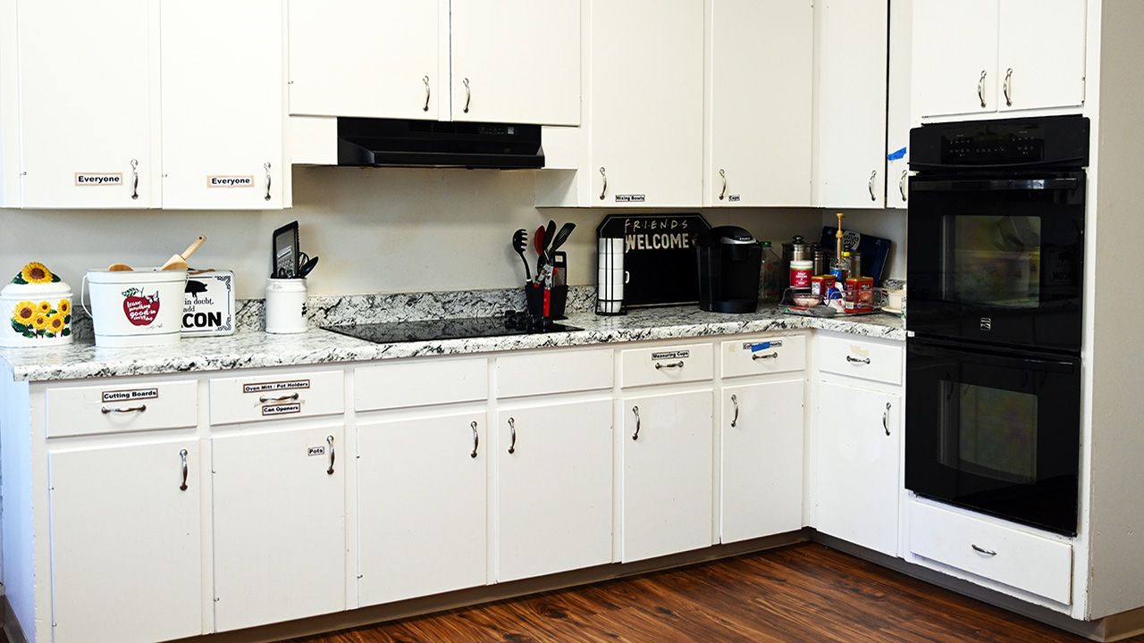 The kitchen at Columbia Residence Hall