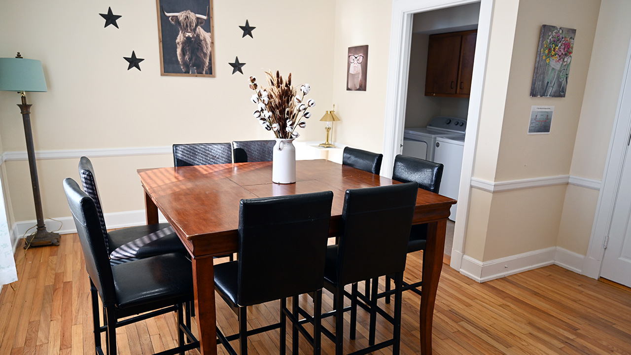 The dining room/study room at McCormick Residence Hall