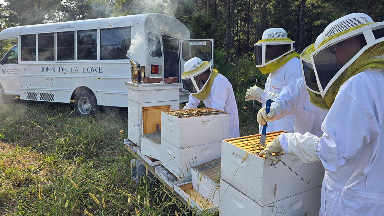 Our apiculture program creates opportunities for students to learn beekeeping skills.