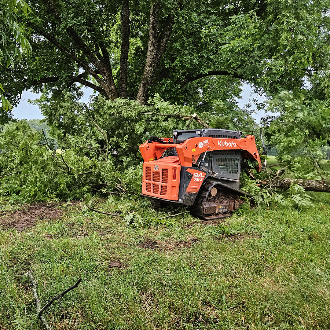 This skid steer is used by farm staff and students for a variety of tasks on campus. 