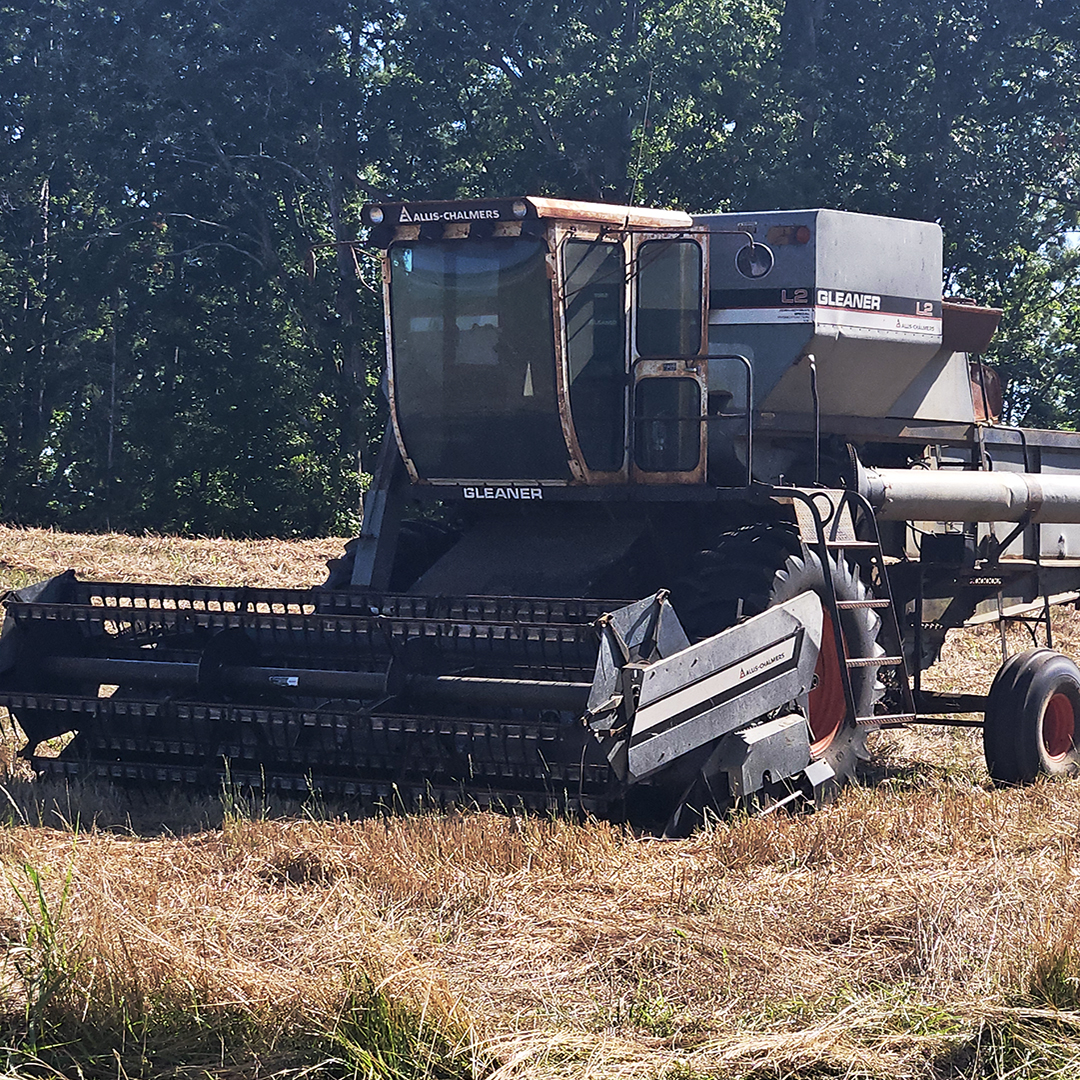 An older combine enjoys new life serving the mission of the Governor's School.