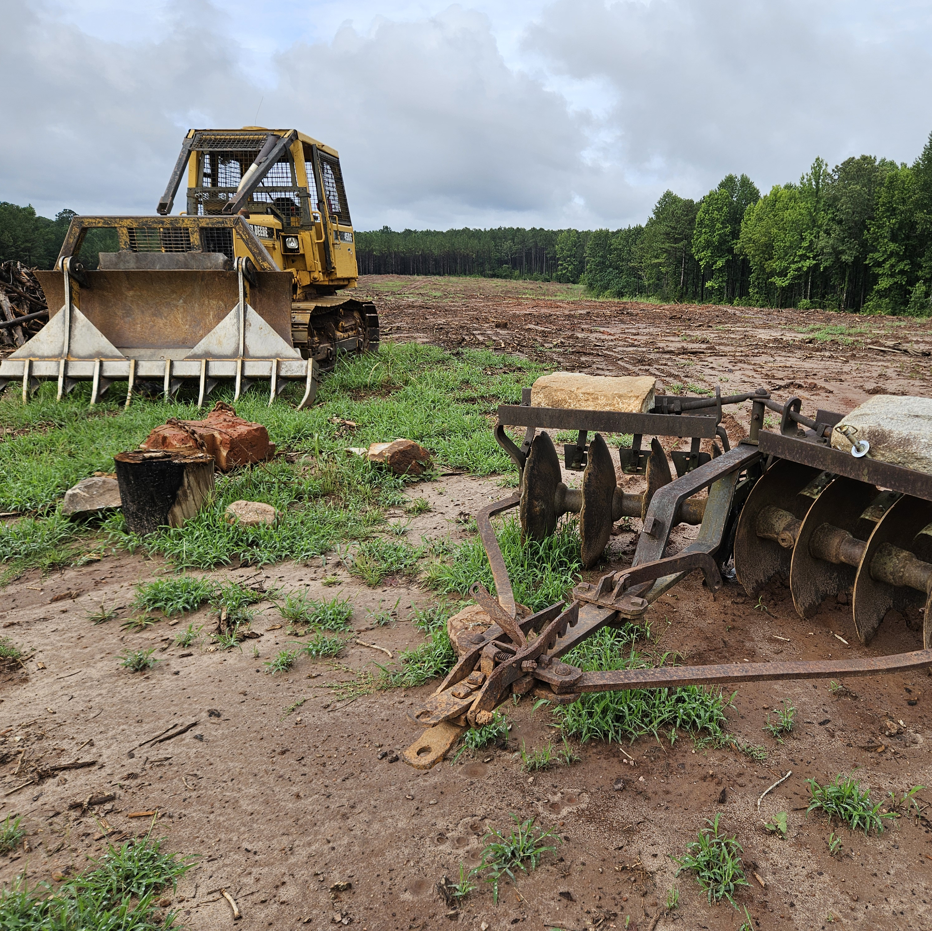 Farm equipment on the John de la Howe campus is used to turn the soil. 