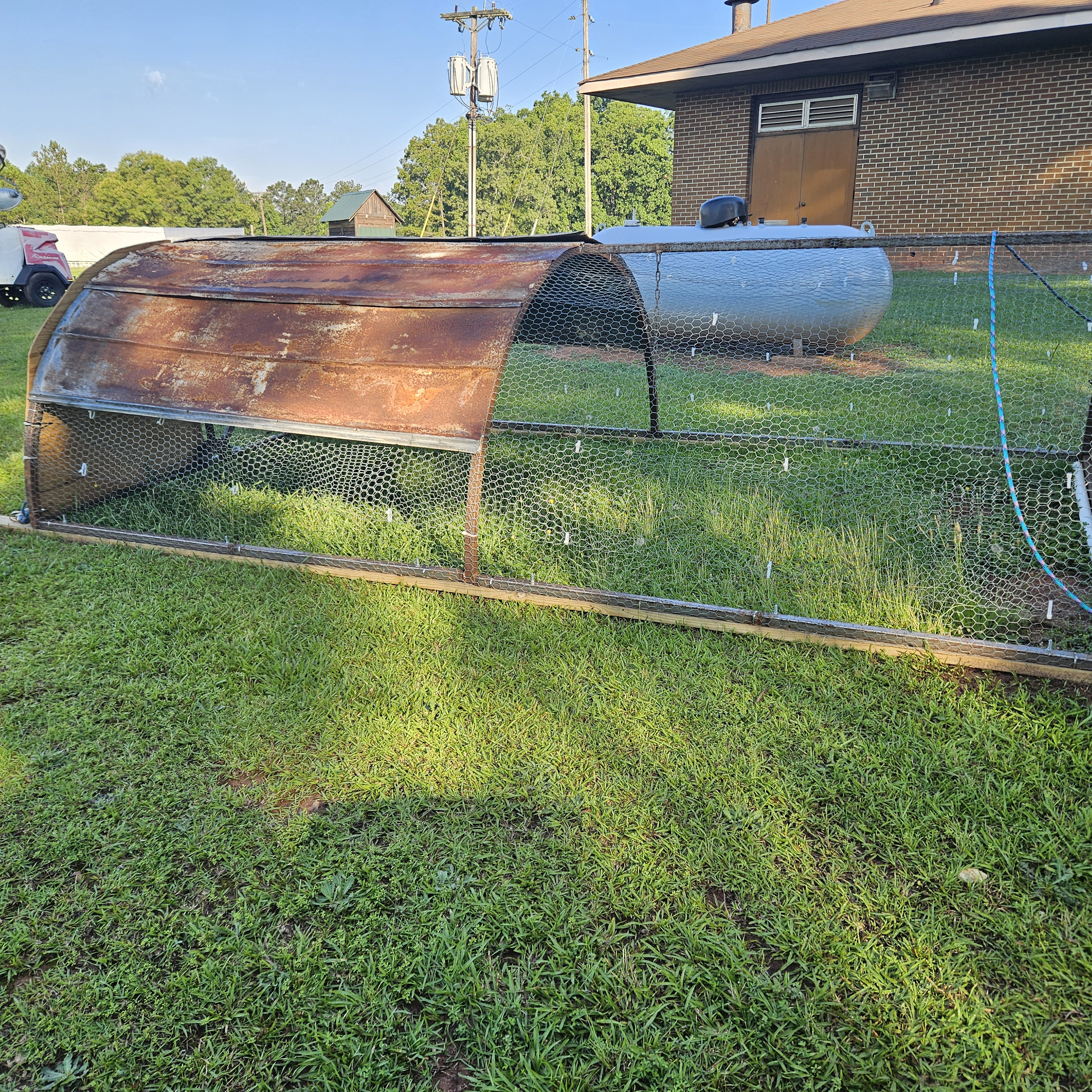 Chicken tractors will be used in field work on the campus. 