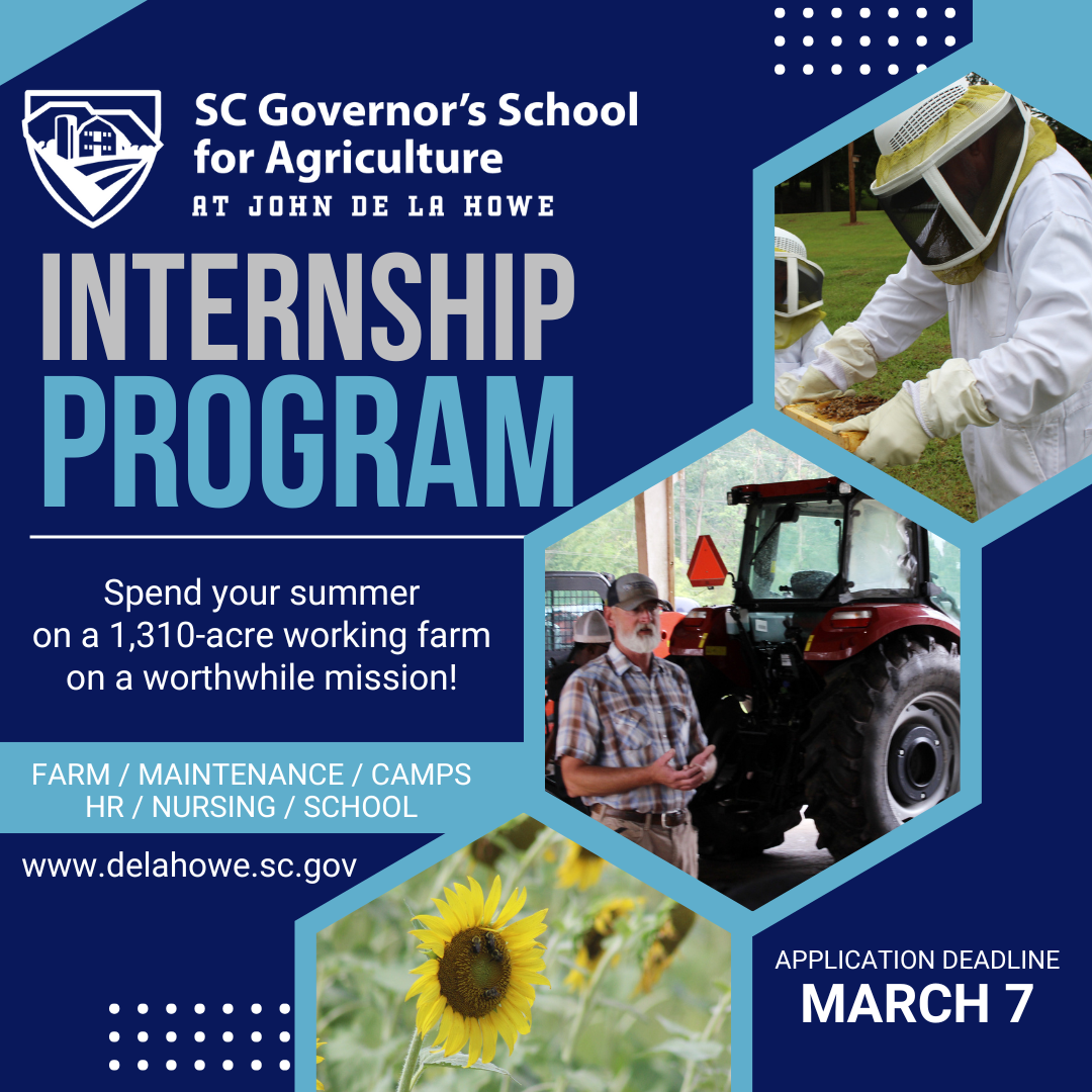 The Governor's School for Agriculture is seeking SUMMER INTERNS.