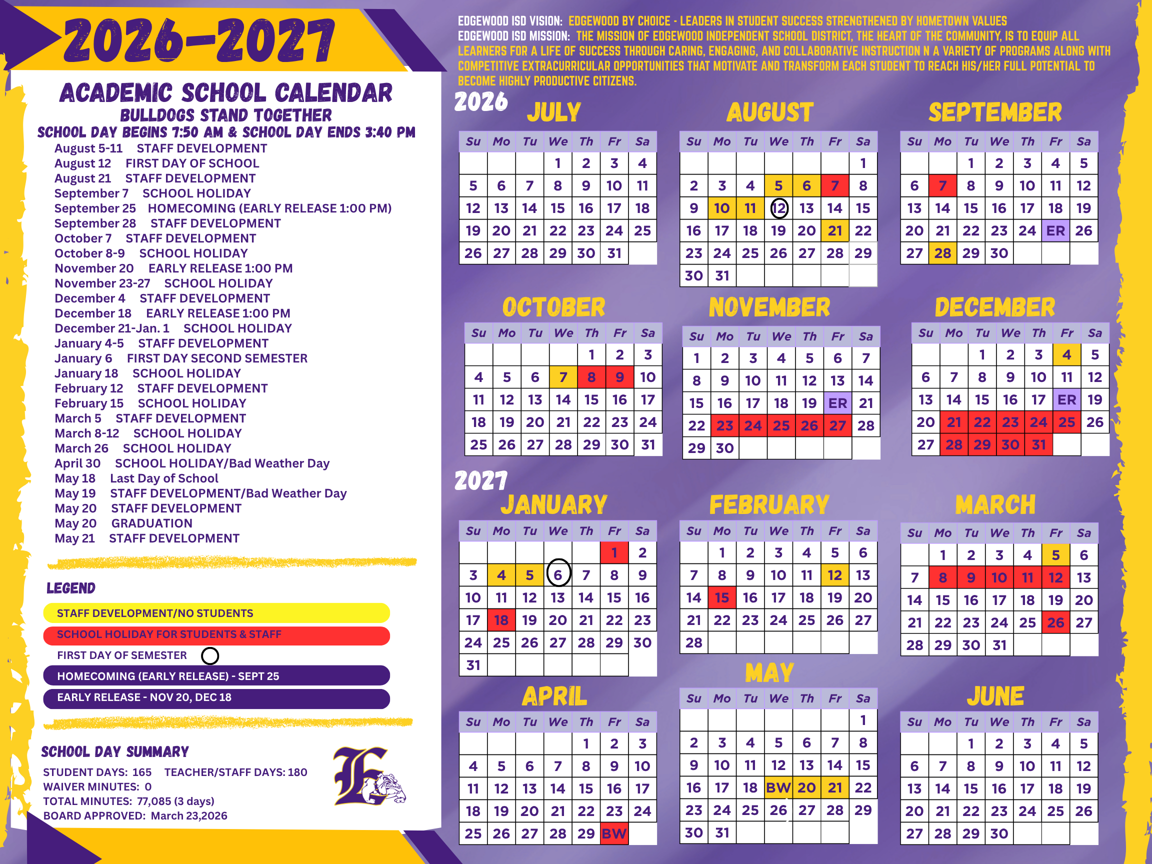 Revised Calendar