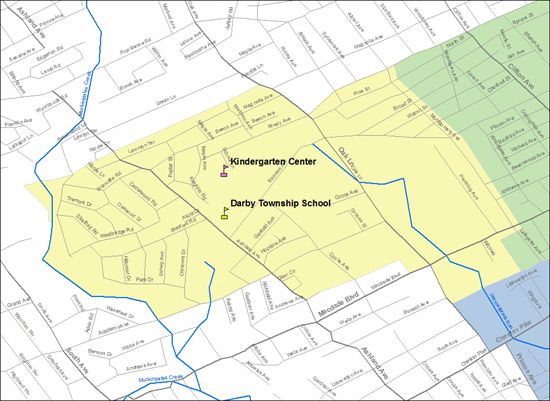 DARBY TOWNSHIP SCHOOL BOUNDARIES map