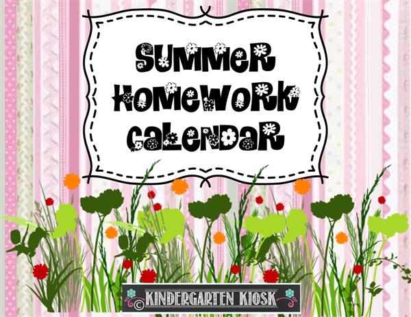 Summer Homework Calendar banner