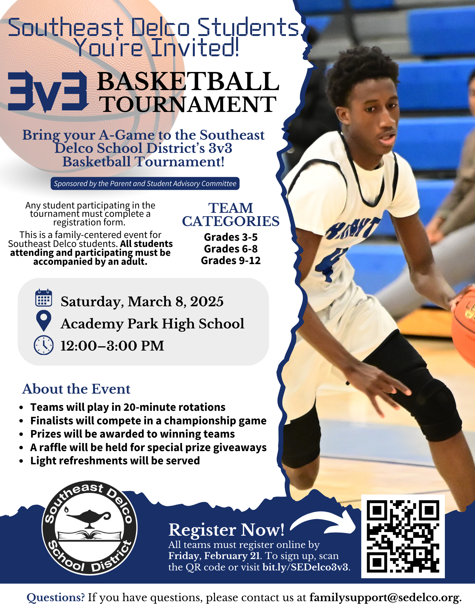 3v3 basketball tournament flyer