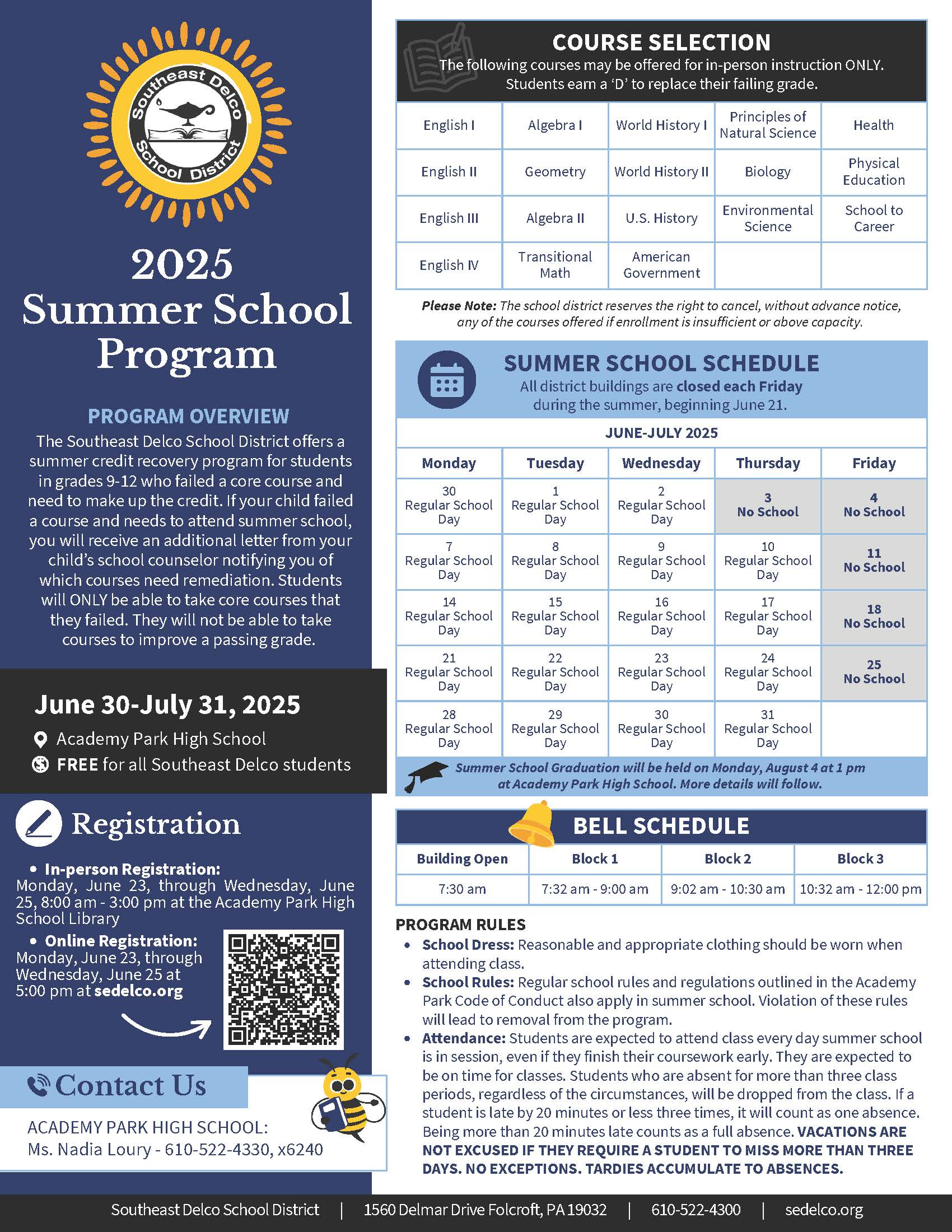 2025 Summer School Flyer