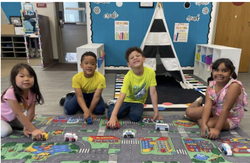 Students on carpet