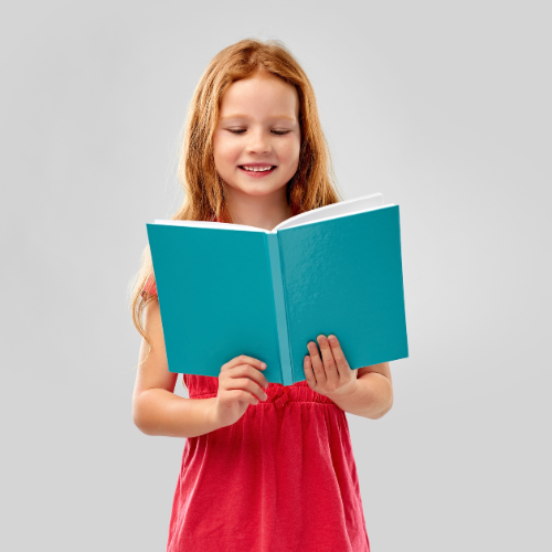 student reading a book