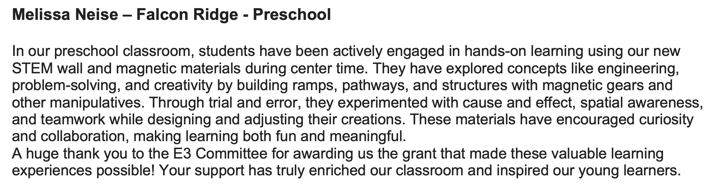 Melissa Neise STEM activities