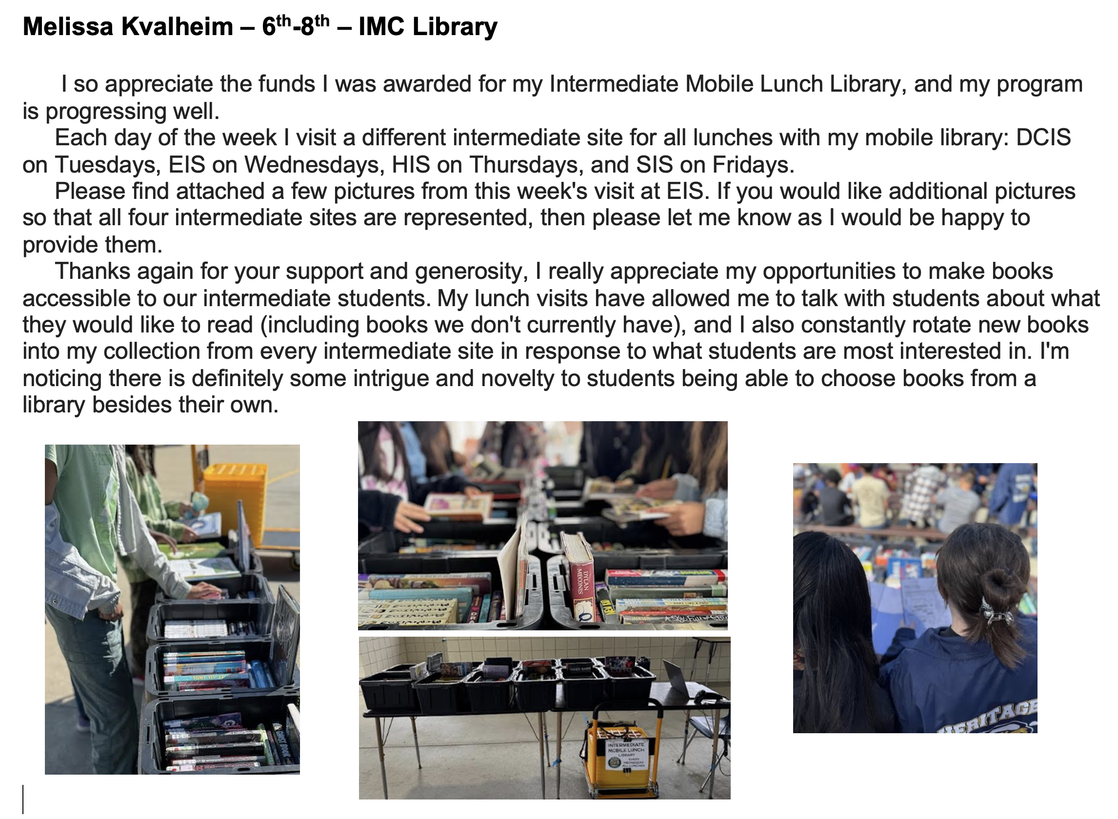 Melissa Kvalheim Mobile lunch library