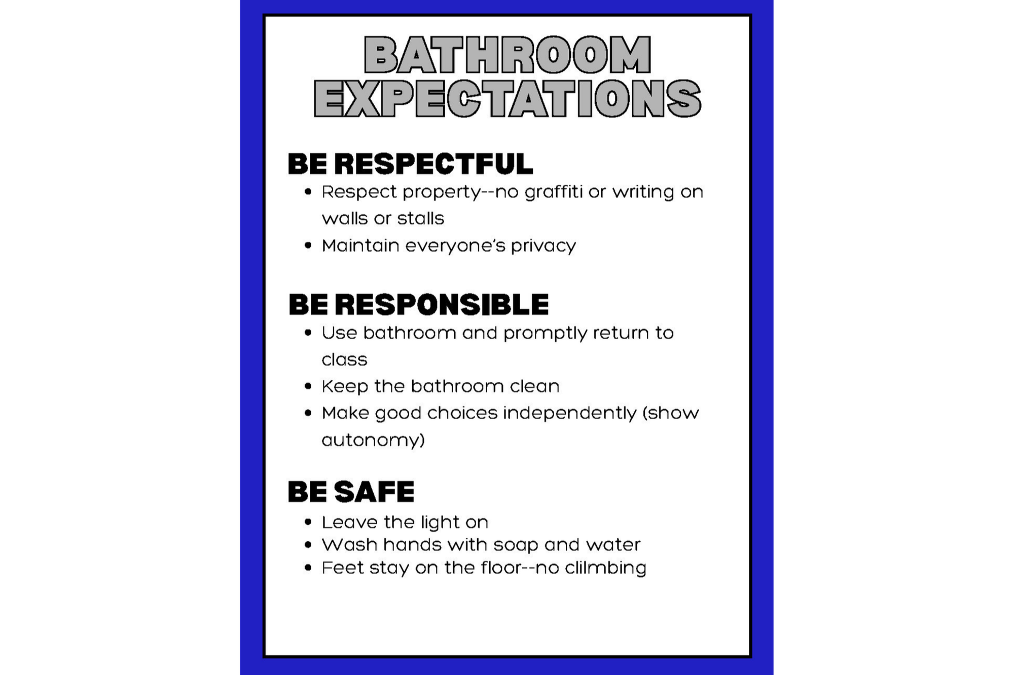 Bathroom Expectations