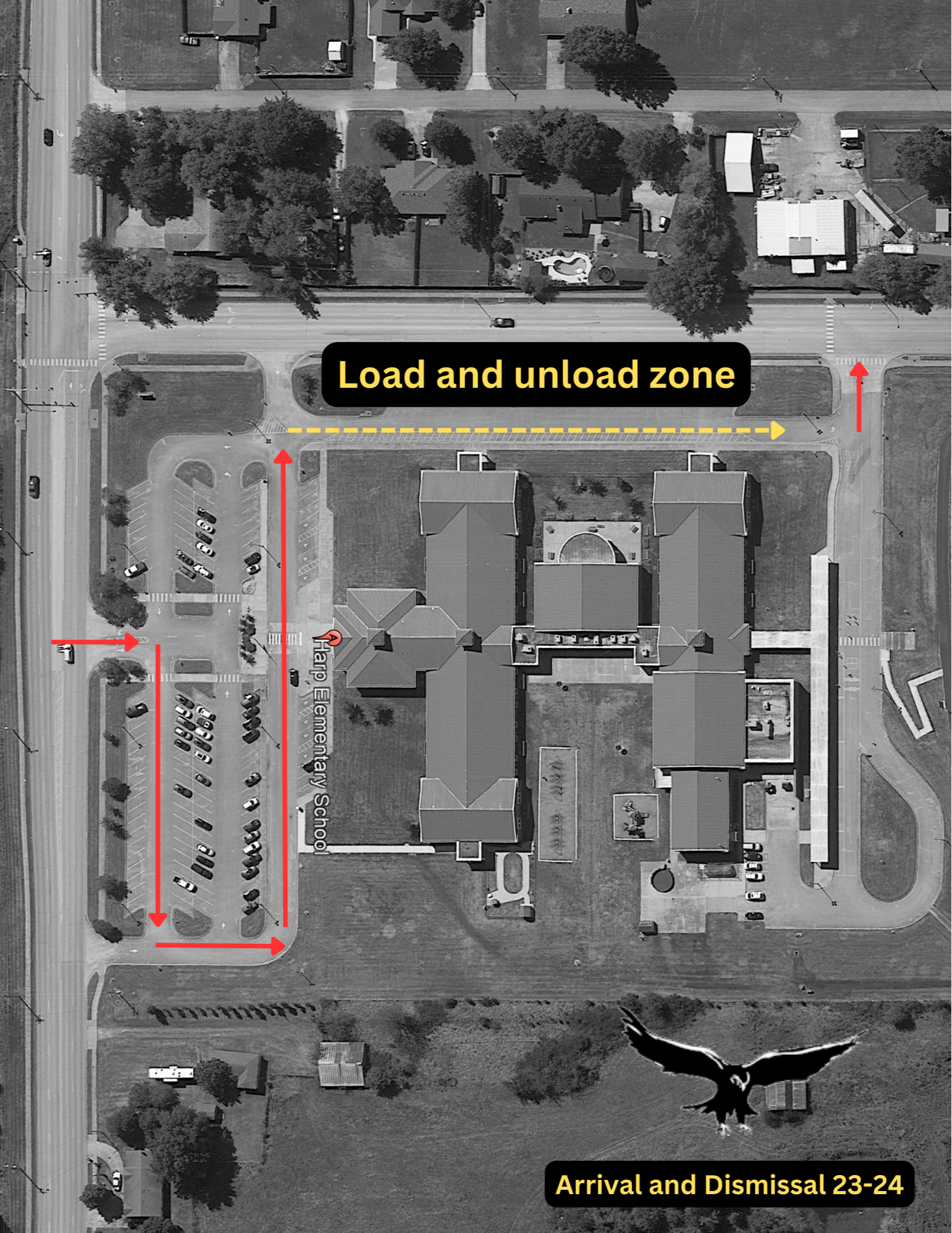 Car Rider Drop off and Pick Up Map