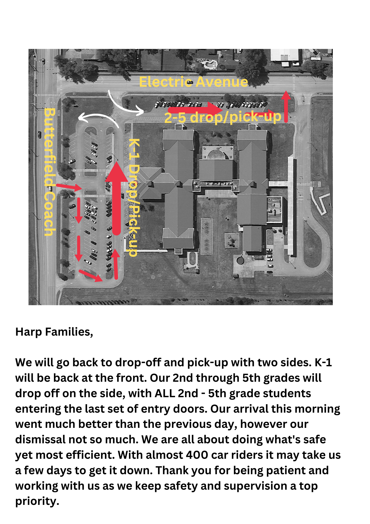 Car Rider Drop off and Pick Up Map