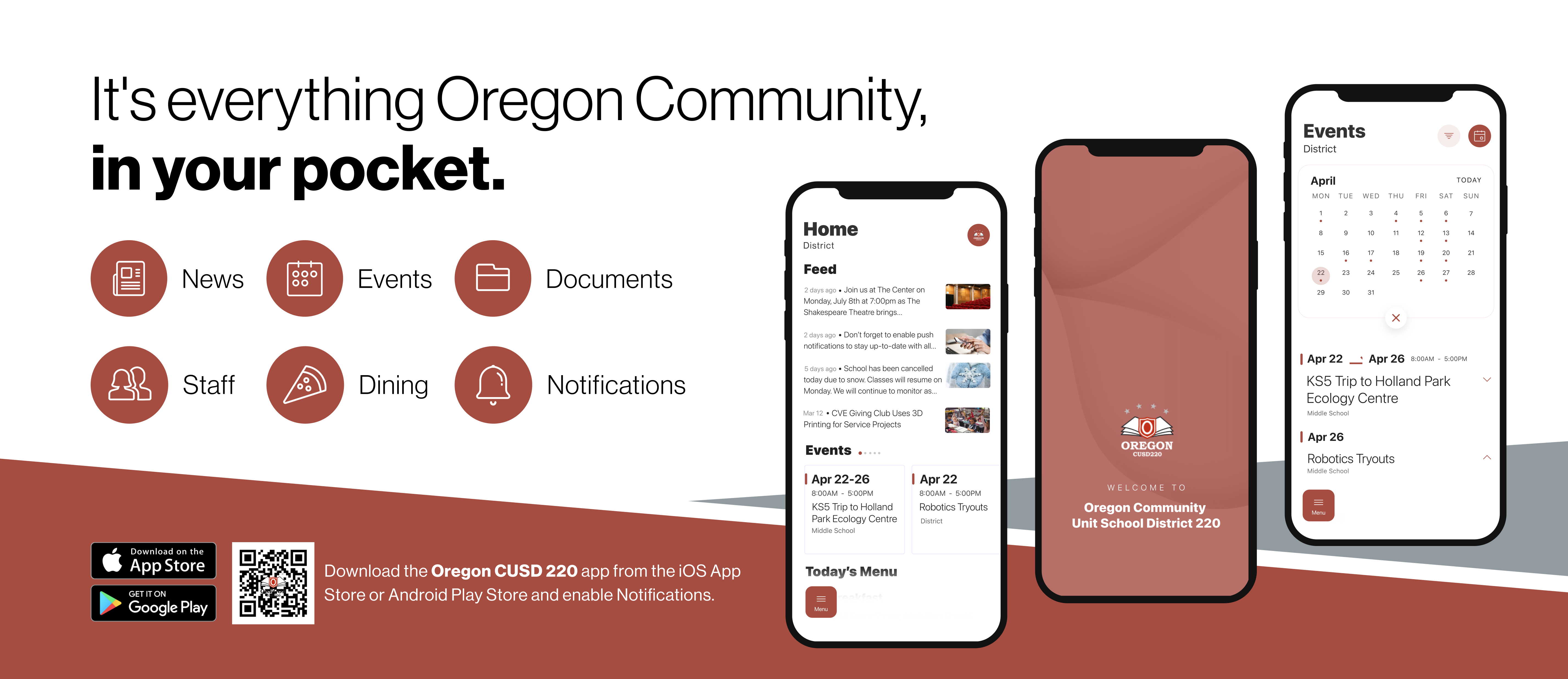 marketing material with app store qr code