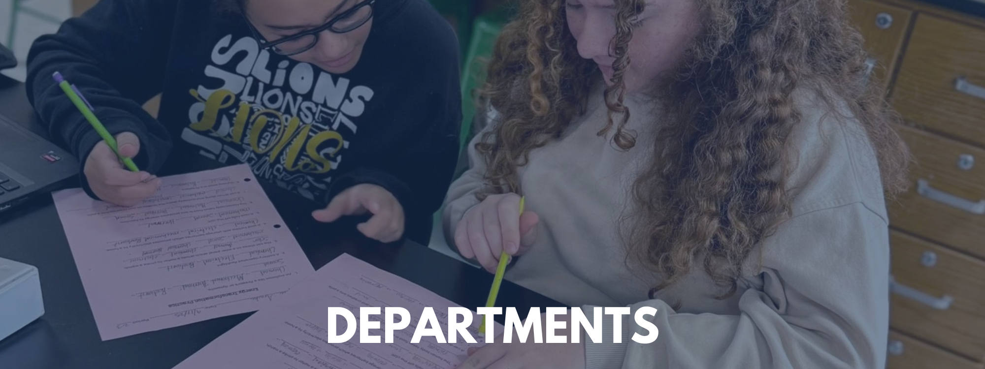 header image for departments
