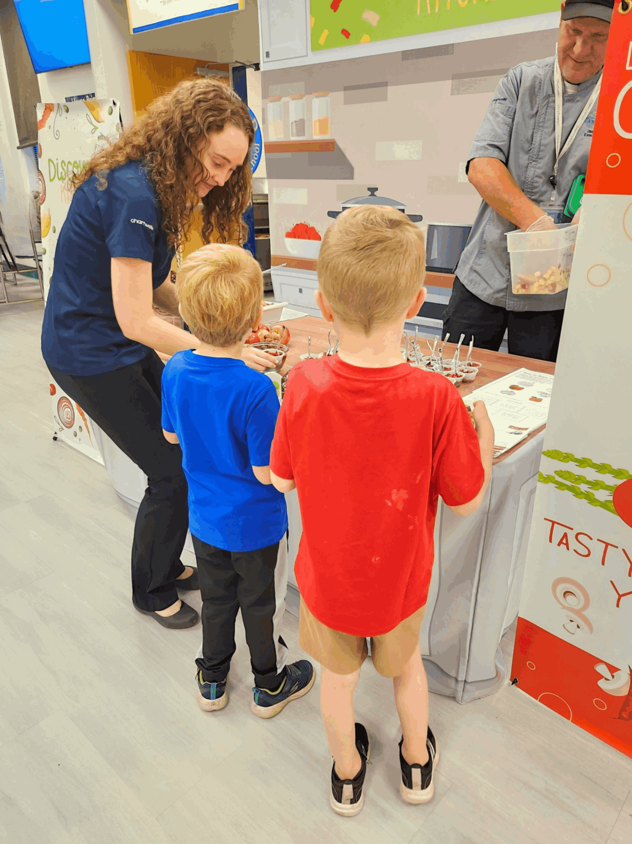 kids with samples