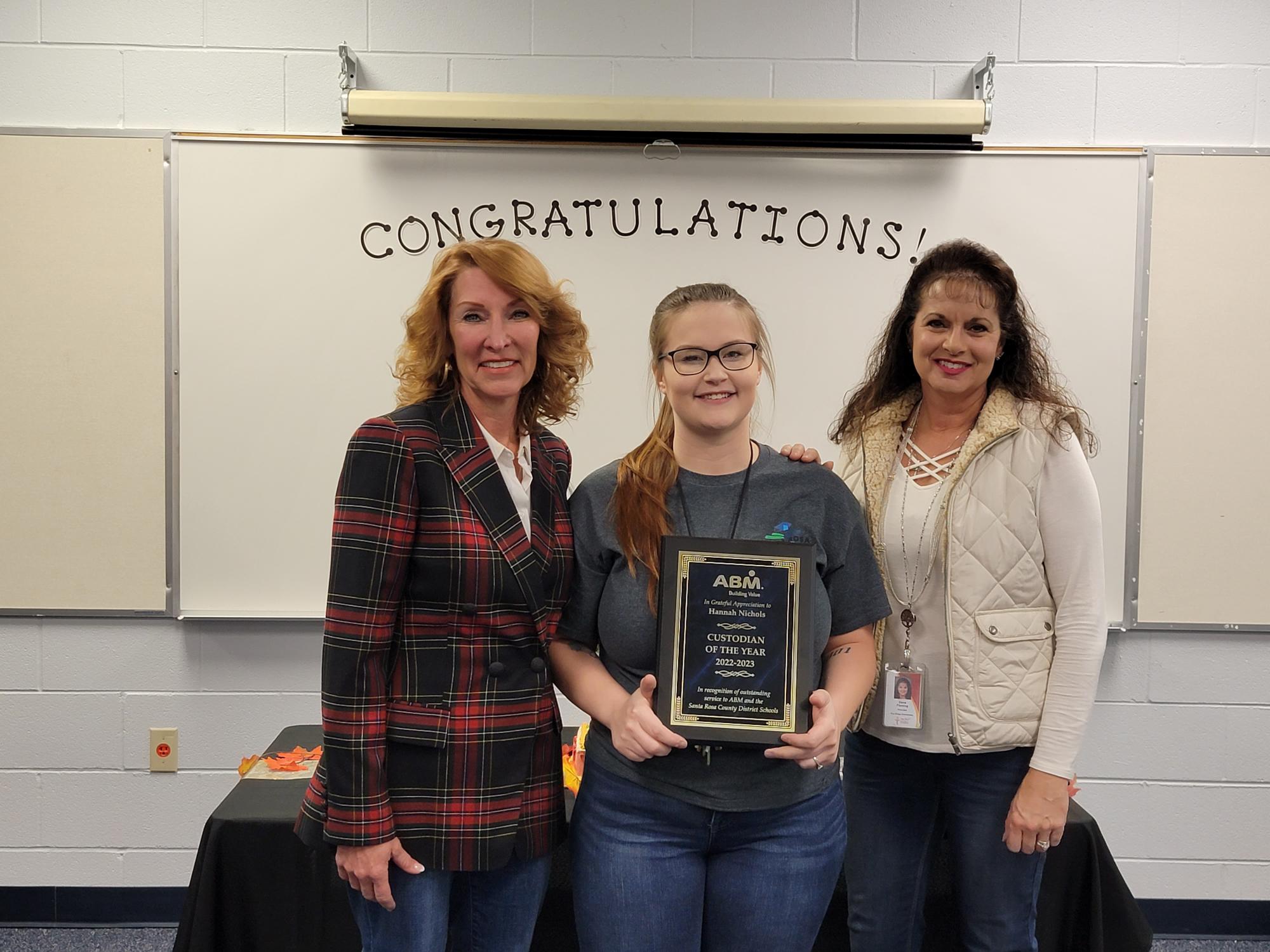 Hannah Nichols - Custodial Employee of the Year