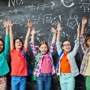 Kids cheering