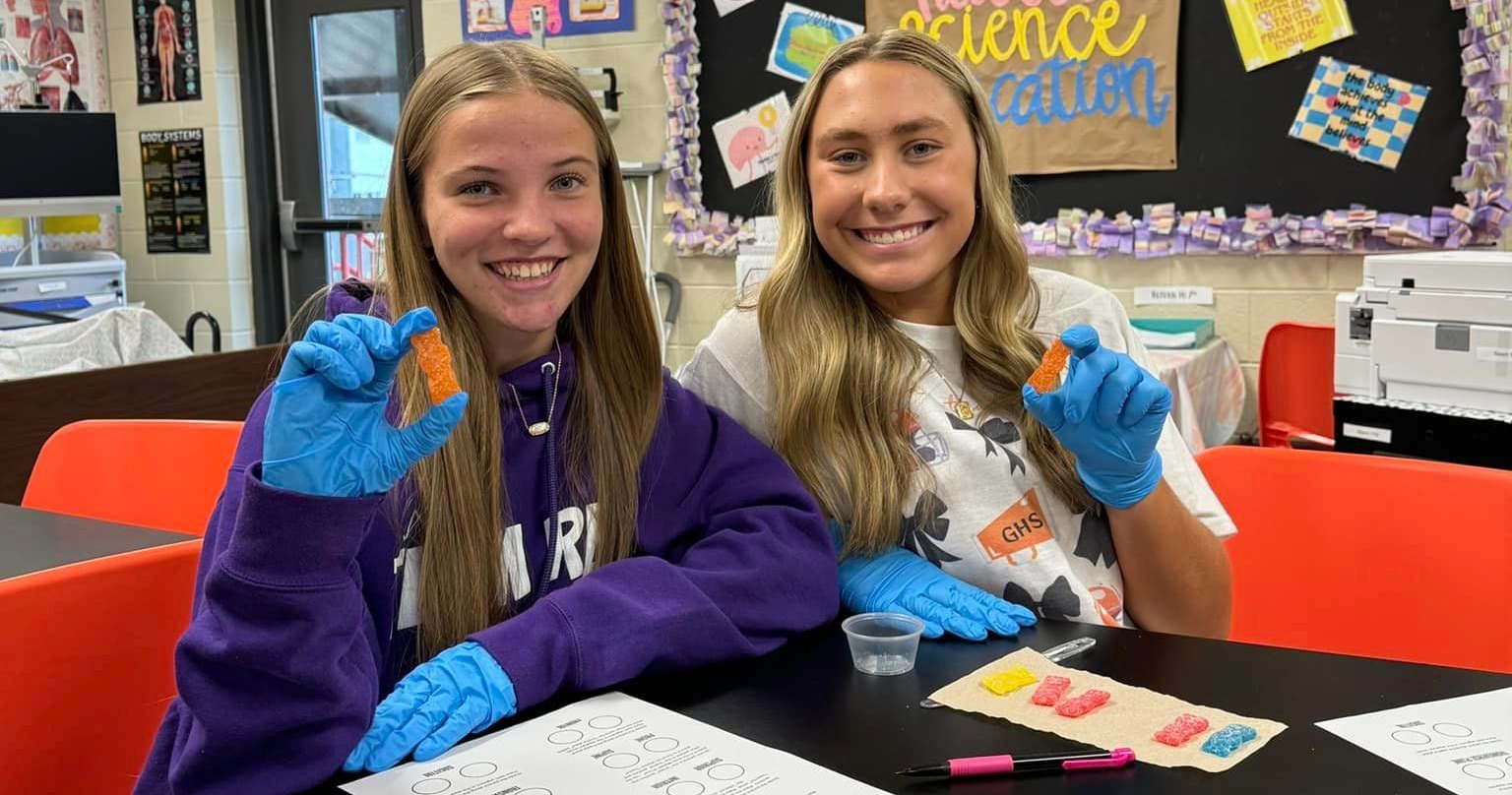 Greenfield students during a science experiment in class