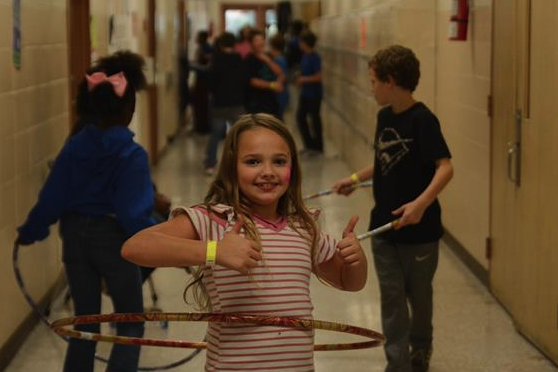 kid in the school hallway