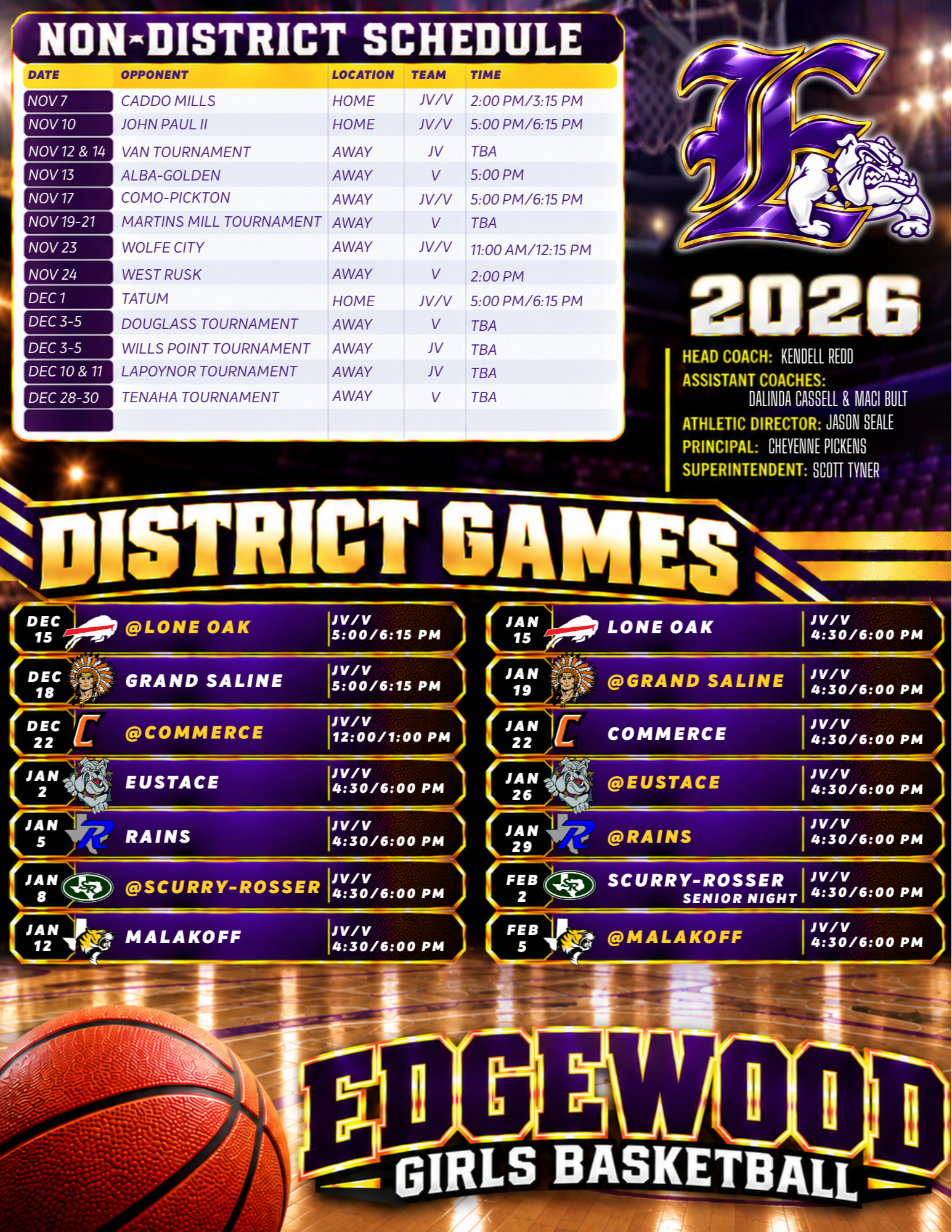 Girls Schedule