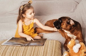 girl with pup