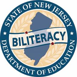 A circular emblem with the text "New Jersey State Department of Education" in the center. The word "Education" appears at the bottom, and beneath it, there is a logo that represents the state.