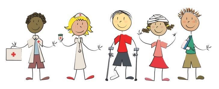 doctor and kids with Injuries