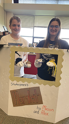 Students in a school puppet show