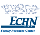 A logo featuring five stick figure children holding hands above the text 'ECHN Family Resource Center' in blue.