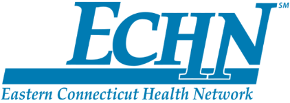 Logo of the Eastern Connecticut Health Network (ECHN) featuring the acronym 'ECHN' in bold blue letters above the full name in smaller text.