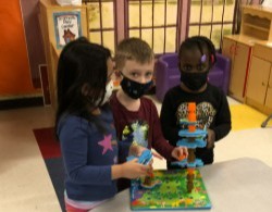 Preschool students in class