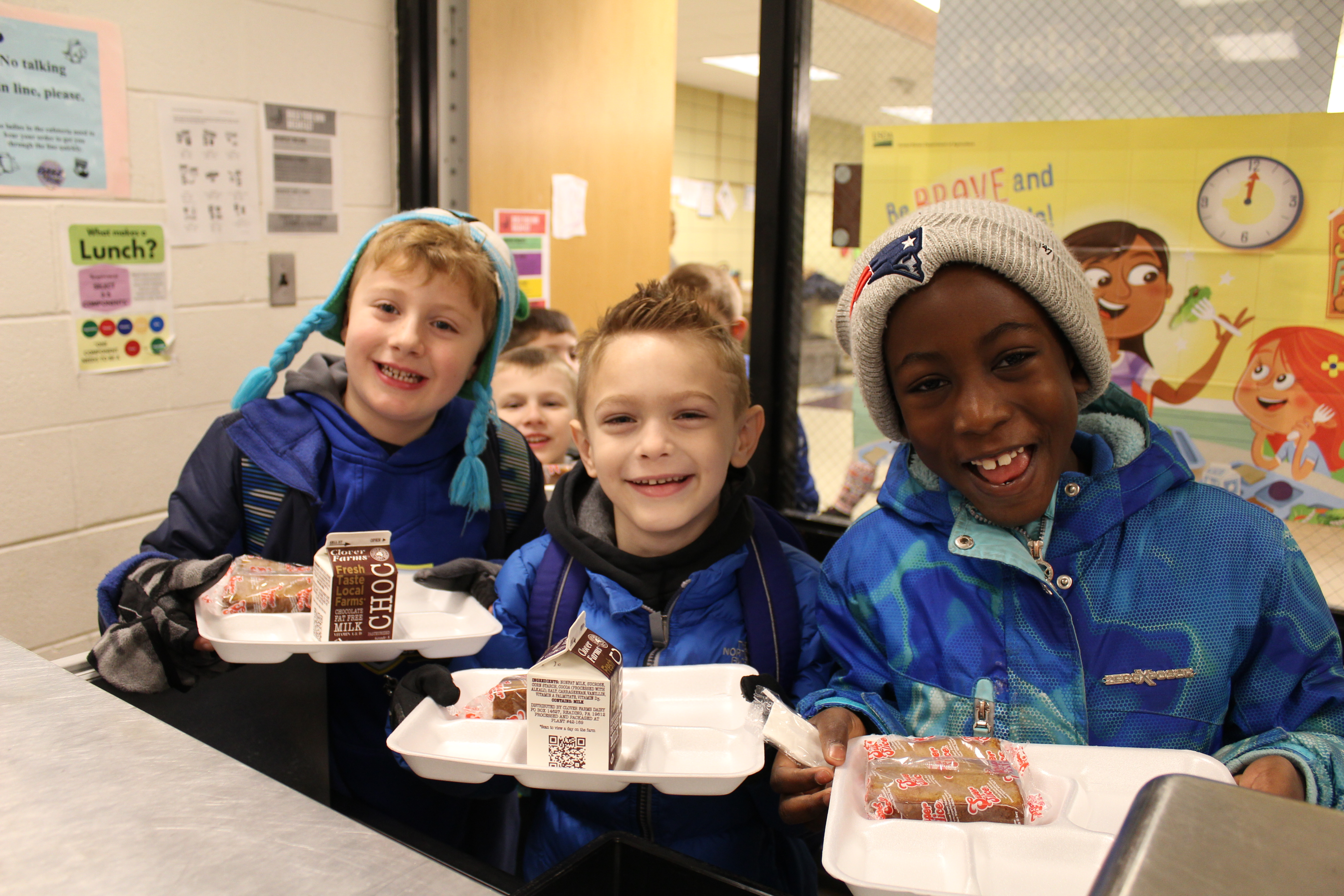 Students enjoying breakfast