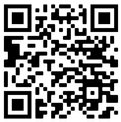 A black and white QR code consisting of various patterns and squares, typically used for scanning with a smartphone to access information or a website.