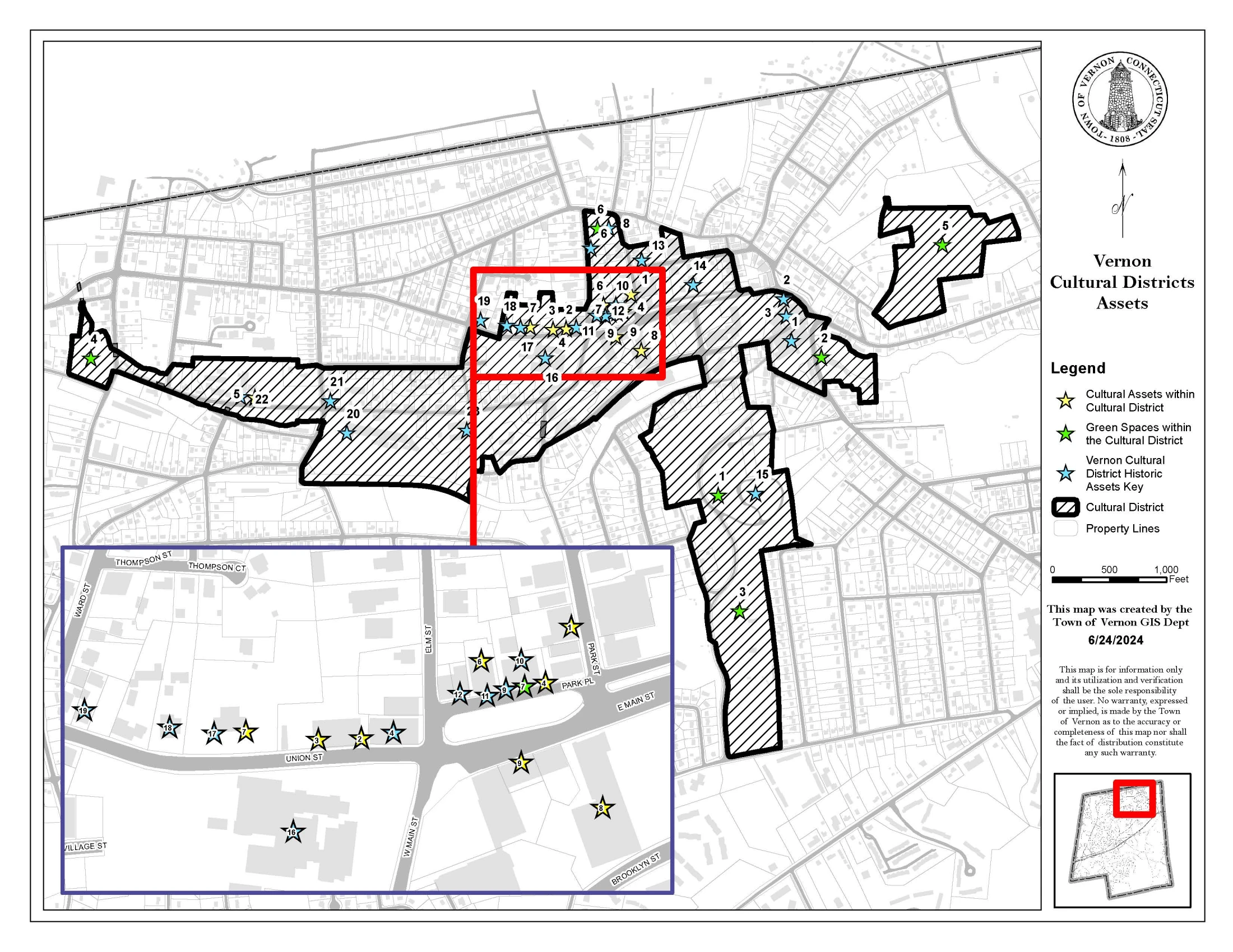 Map of the Vernon Cultural District