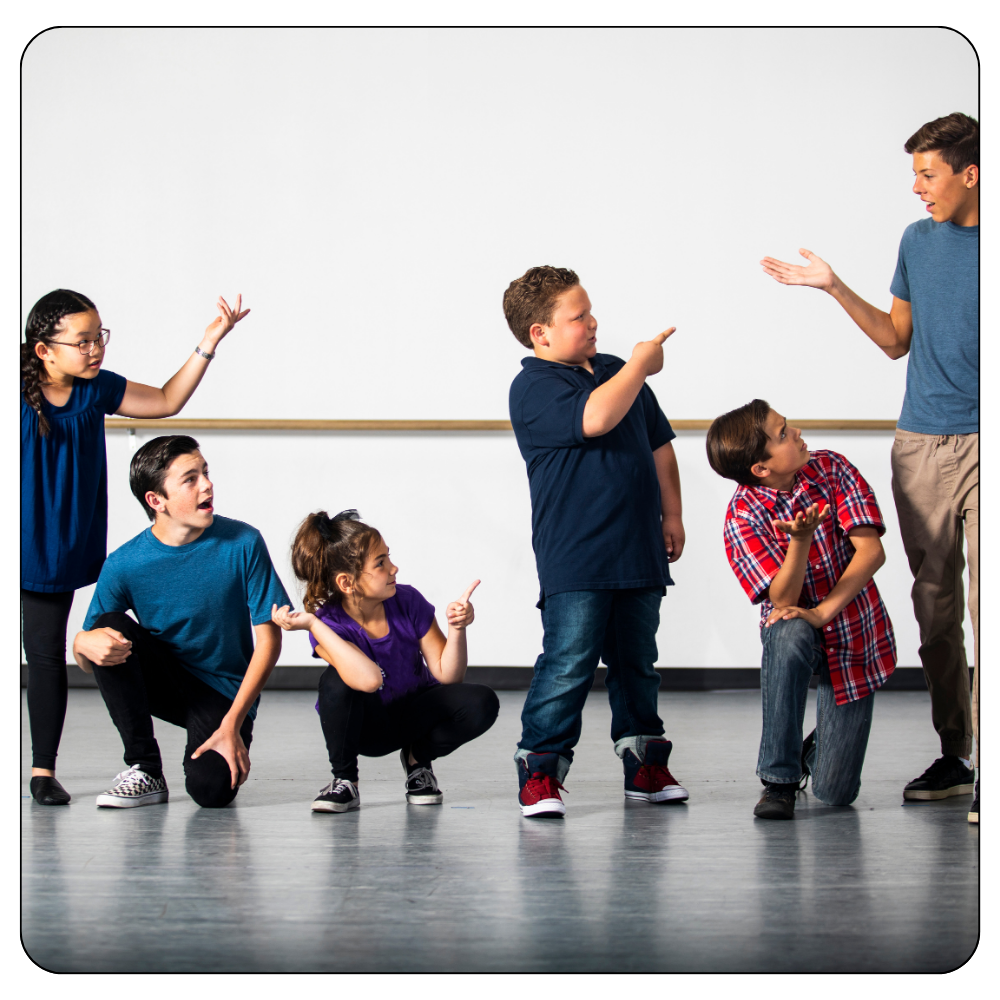 students performing in a group