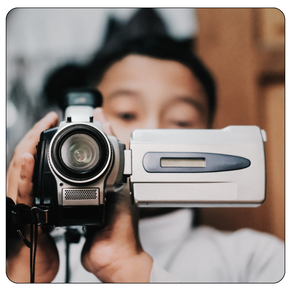 student using a camera