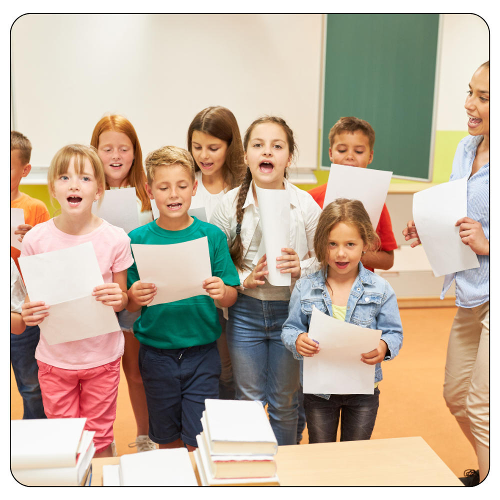 students singing