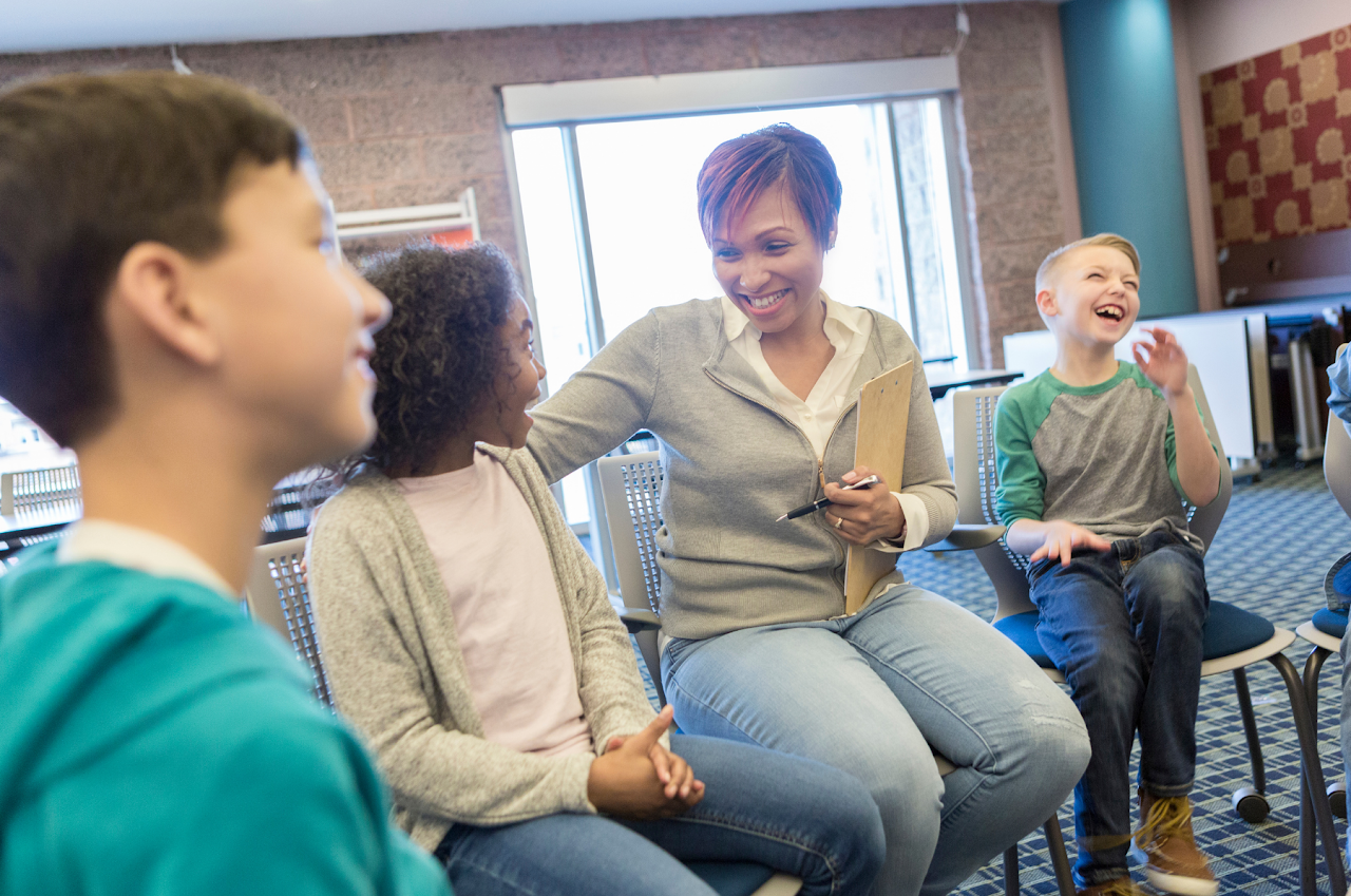 school counselor and kids